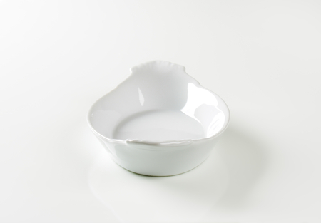 Oval porcelain dish for oven-baked gratinsの写真素材