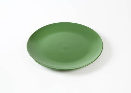 Daily use round green dinner plateの写真素材
