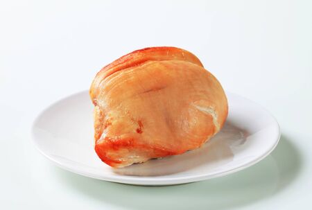 Roast turkey breast on plateの写真素材