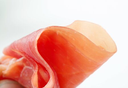 Thin slice of dry cured smoked hamの写真素材