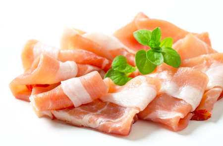 Thin slices of Prosciutto di Parmaの写真素材