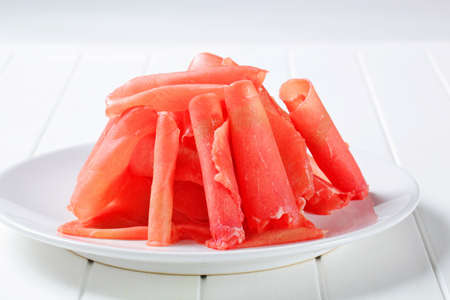 Thinly sliced raw beef meat