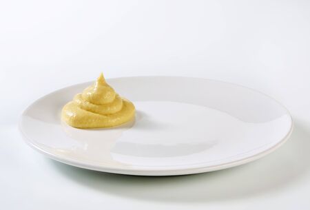 Mustard sauce on a plateの写真素材