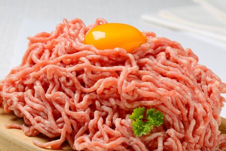 Raw minced meat and egg yolk