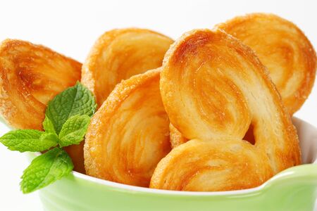 Elephant ear cookies coated with sugarの写真素材