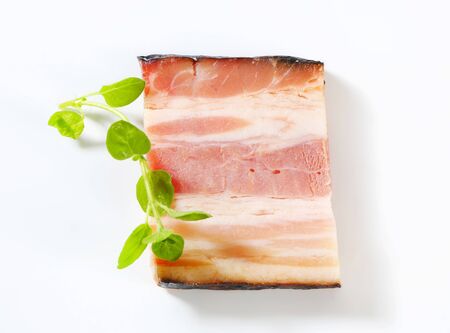 Slice of smoked baconの写真素材