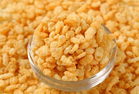 Bowl of toasted rice cereal