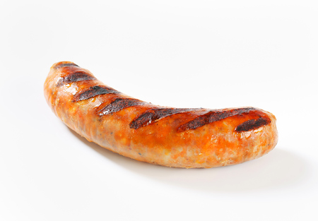 Studio shot of grilled bratwurstの写真素材