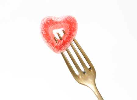 Fruit-flavored gelatin candy coated with sugarの写真素材