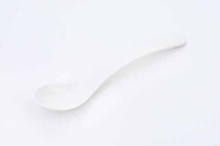 Plain white spoon with deep cupの写真素材
