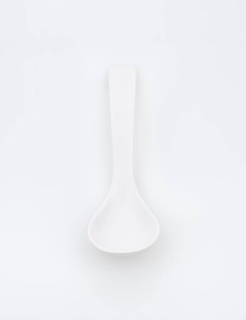 Plain white spoon with deep cupの写真素材
