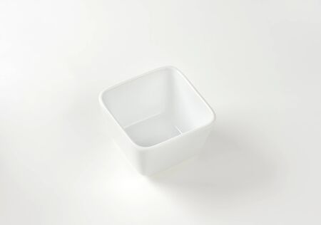 white square bowl on white backgroundの写真素材