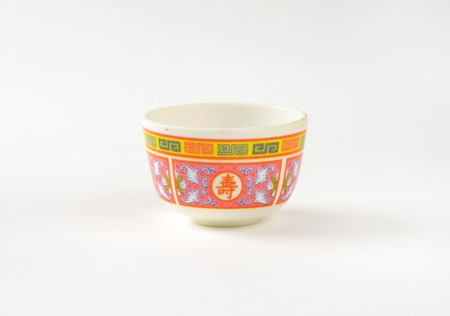 small chinese bowl on white backgroundの写真素材