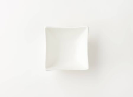 white square bowl on white backgroundの写真素材
