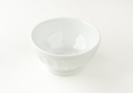 empty white bowl on white backgroundの写真素材