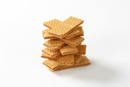 crispy wafers filled with hazelnut creamの写真素材