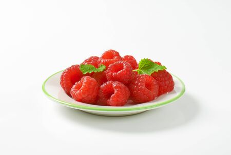 Fresh raspberries on a plate
