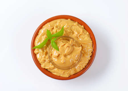 Crunchy peanut butter in a bowl
