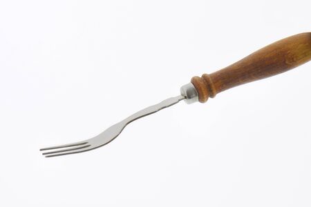 Dessert fork with wooden handle