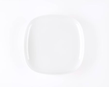square coupe shaped white plateの写真素材