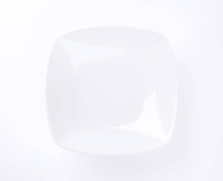 square white deep plate for salads or pasta dishesの写真素材