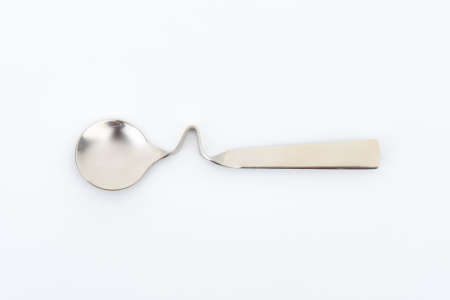 metal spoon with twisted handleの写真素材