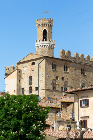 Palazzo dei Priori in Volterra, Tuscany, Italyのeditorial素材