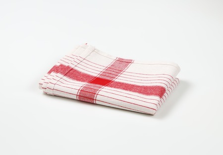 red and white striped dish towel