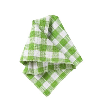 green and white checkered dish towelの写真素材