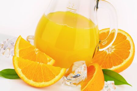 jug of fresh orange juice - close upの写真素材