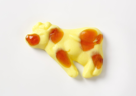 Studio shot of cow-shaped candyの写真素材