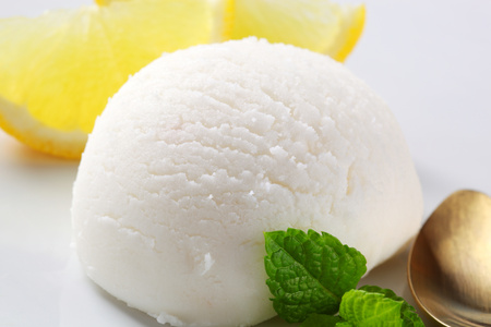 Scoop of Lemon ice creamの写真素材