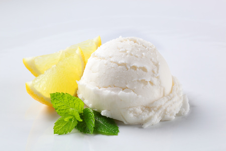 Scoop of Lemon ice creamの写真素材
