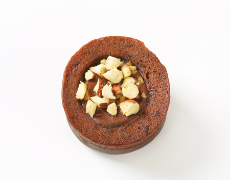 Mini chocolate cake with hazelnut fillingの写真素材