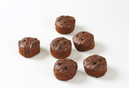 Mini chocolate cakes with raspberry fillingの写真素材