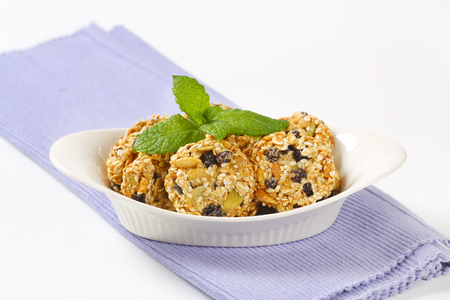 Sesame raisin cookies with pumpkin seedsの写真素材
