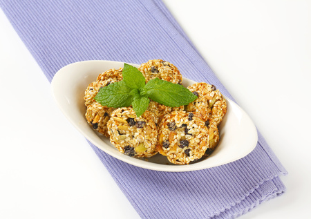 Sesame raisin cookies with pumpkin seedsの写真素材