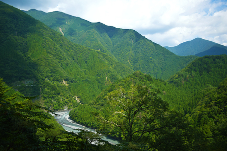 Oikawa River in Shizuoka Prefecture, Japanの写真素材