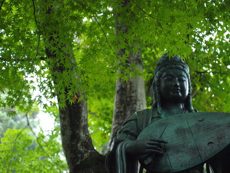 Kannon statue in Temple close to Kyoto, Japanの写真素材
