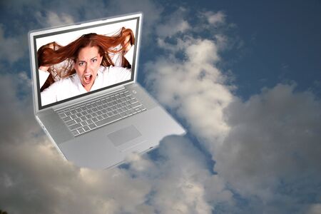Computer in the skyの写真素材