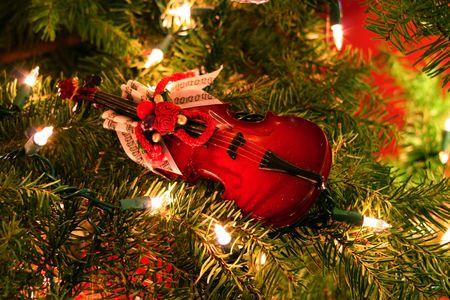 Christmas Violin Ornamentの写真素材