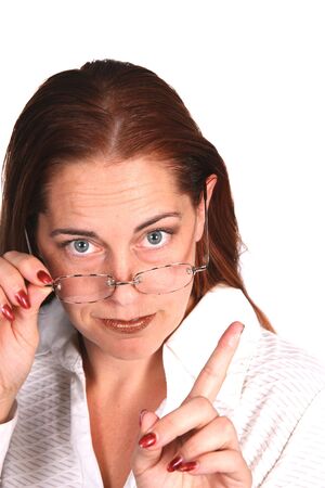 Business Woman Wagging Fingerの写真素材