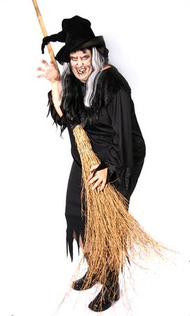 Scary Halloween Witch Womanの写真素材