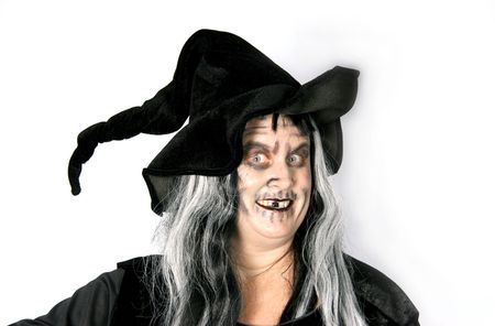 Scary Halloween Witch Womanの写真素材