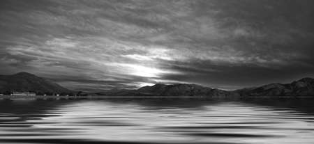 Desert Landscape Panoramic View of Mountainsの写真素材