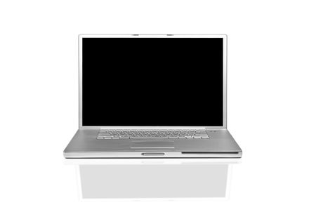 Isolated Laptop Computer With Blank Screen For Your Own Messageの写真素材