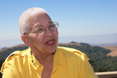 African American Senior Citizen Happy in an Outdoor Settingの写真素材