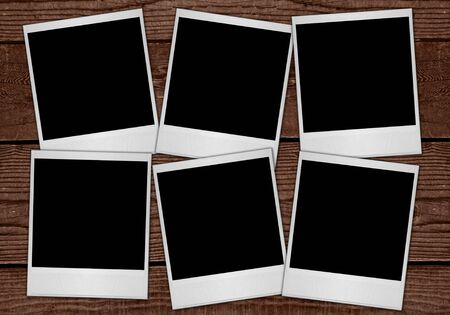 Multiple  Film Blanks Sitting on Wood Backgroundの写真素材