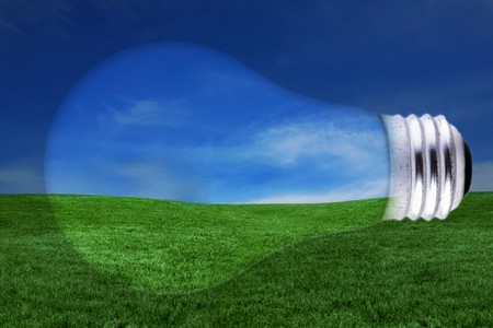 Lightbulb Concept Representing Global Energy Issuesの写真素材