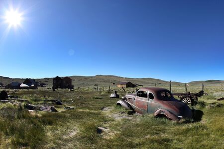Old Vintage Rusted Car in Bodie Californiaの写真素材